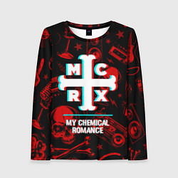 Лонгслив женский My Chemical Romance rock glitch, цвет: 3D-принт