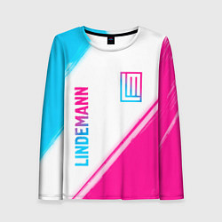 Женский лонгслив Lindemann neon gradient style: надпись, символ