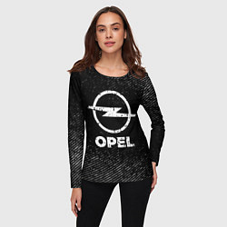 Лонгслив женский Opel с потертостями на темном фоне, цвет: 3D-принт — фото 2