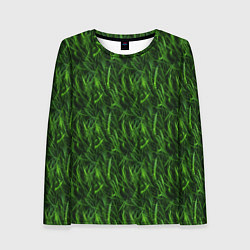 Женский лонгслив Сочный узор из зеленой травки