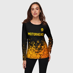 Лонгслив женский Motorhead - gold gradient: символ сверху, цвет: 3D-принт — фото 2
