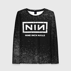 Лонгслив женский Nine Inch Nails с потертостями на темном фоне, цвет: 3D-принт