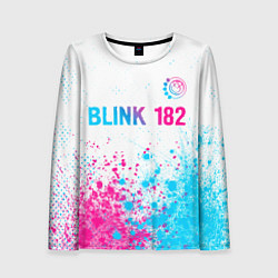 Лонгслив женский Blink 182 neon gradient style: символ сверху, цвет: 3D-принт