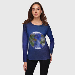 Лонгслив женский Планета в космосе, цвет: 3D-принт — фото 2