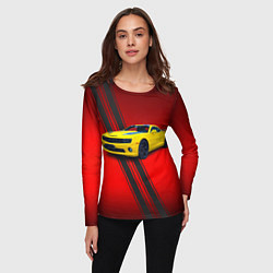 Лонгслив женский Спортивный американский автомобиль Chevrolet Camar, цвет: 3D-принт — фото 2