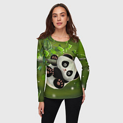 Лонгслив женский Панда на дереве отдыхает, цвет: 3D-принт — фото 2