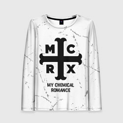 Лонгслив женский My Chemical Romance glitch на светлом фоне, цвет: 3D-принт