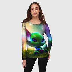 Лонгслив женский Крошка инопланетянин, цвет: 3D-принт — фото 2
