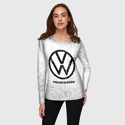 Лонгслив женский Volkswagen с потертостями на светлом фоне, цвет: 3D-принт — фото 2
