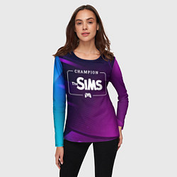 Лонгслив женский The Sims gaming champion: рамка с лого и джойстико, цвет: 3D-принт — фото 2