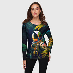 Лонгслив женский Космонавт в зарослях, цвет: 3D-принт — фото 2