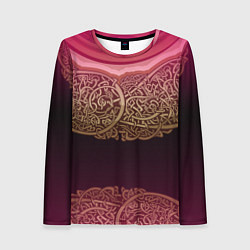 Лонгслив женский Пылающий орнамент, цвет: 3D-принт