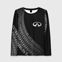 Лонгслив женский Infiniti tire tracks, цвет: 3D-принт