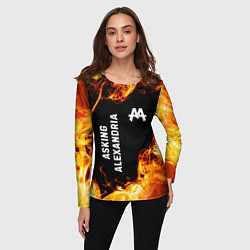Лонгслив женский Asking Alexandria и пылающий огонь, цвет: 3D-принт — фото 2