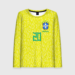 Лонгслив женский Винисиус Жуниор ЧМ 2022 сборная Бразилии домашняя, цвет: 3D-принт