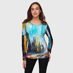 Лонгслив женский Палитра города, цвет: 3D-принт — фото 2