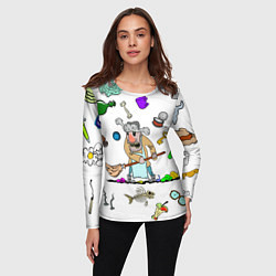 Лонгслив женский Дворничек, цвет: 3D-принт — фото 2