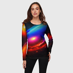 Лонгслив женский Неоновая галактика, цвет: 3D-принт — фото 2