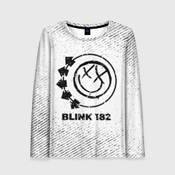 Лонгслив женский Blink 182 с потертостями на светлом фоне, цвет: 3D-принт