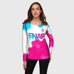 Лонгслив женский FNAF neon gradient style: символ сверху, цвет: 3D-принт — фото 2