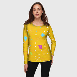 Лонгслив женский Yellow abstraction, цвет: 3D-принт — фото 2