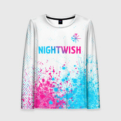 Лонгслив женский Nightwish neon gradient style: символ сверху, цвет: 3D-принт