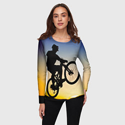 Лонгслив женский Прыжок велосипедиста, цвет: 3D-принт — фото 2