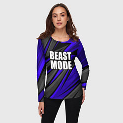 Лонгслив женский Beast mode - синяя униформа, цвет: 3D-принт — фото 2