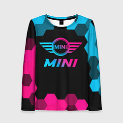 Лонгслив женский Mini - neon gradient, цвет: 3D-принт