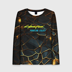 Женский лонгслив Cyberpunk 2077 phantom liberty gold abstract