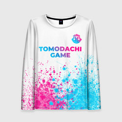 Лонгслив женский Tomodachi Game neon gradient style: символ сверху, цвет: 3D-принт