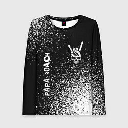 Лонгслив женский Papa Roach и рок символ на темном фоне, цвет: 3D-принт