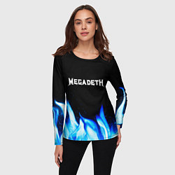 Лонгслив женский Megadeth blue fire, цвет: 3D-принт — фото 2