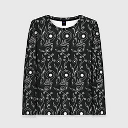 Женский лонгслив Black style pattern