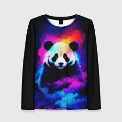 Лонгслив женский Панда и краски, цвет: 3D-принт