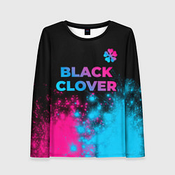 Лонгслив женский Black Clover - neon gradient: символ сверху, цвет: 3D-принт