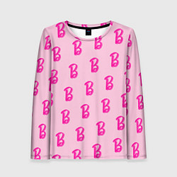 Лонгслив женский Барби паттерн буква B, цвет: 3D-принт