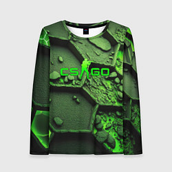 Лонгслив женский CSGO green abstract, цвет: 3D-принт