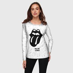 Лонгслив женский Rolling Stones glitch на светлом фоне, цвет: 3D-принт — фото 2