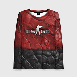 Лонгслив женский CS GO red black texture, цвет: 3D-принт