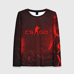 Женский лонгслив CSGO logo dark red