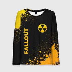 Лонгслив женский Fallout - gold gradient: надпись, символ, цвет: 3D-принт