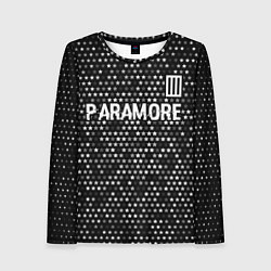 Женский лонгслив Paramore glitch на темном фоне: символ сверху