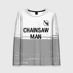 Лонгслив женский Chainsaw Man glitch на светлом фоне: символ сверху, цвет: 3D-принт