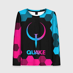 Лонгслив женский Quake - neon gradient, цвет: 3D-принт