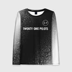 Лонгслив женский Twenty One Pilots glitch на темном фоне: символ св, цвет: 3D-принт