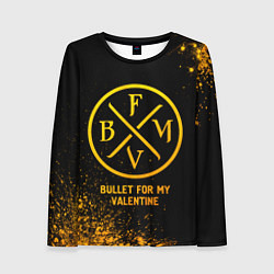 Лонгслив женский Bullet For My Valentine - gold gradient, цвет: 3D-принт