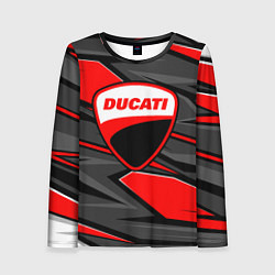Женский лонгслив Ducati - red stripes