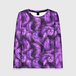 Лонгслив женский Фиолетовые щупальца и дым, цвет: 3D-принт