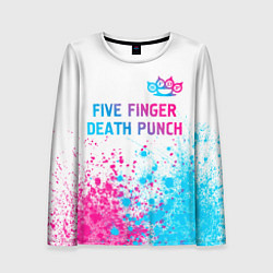 Лонгслив женский Five Finger Death Punch neon gradient style: симво, цвет: 3D-принт